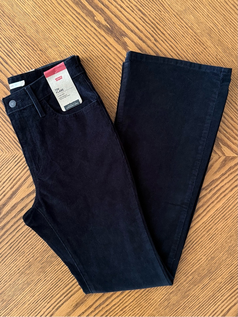 LEVI'S 726 Flare Corduroy Jeans - Caviar Black